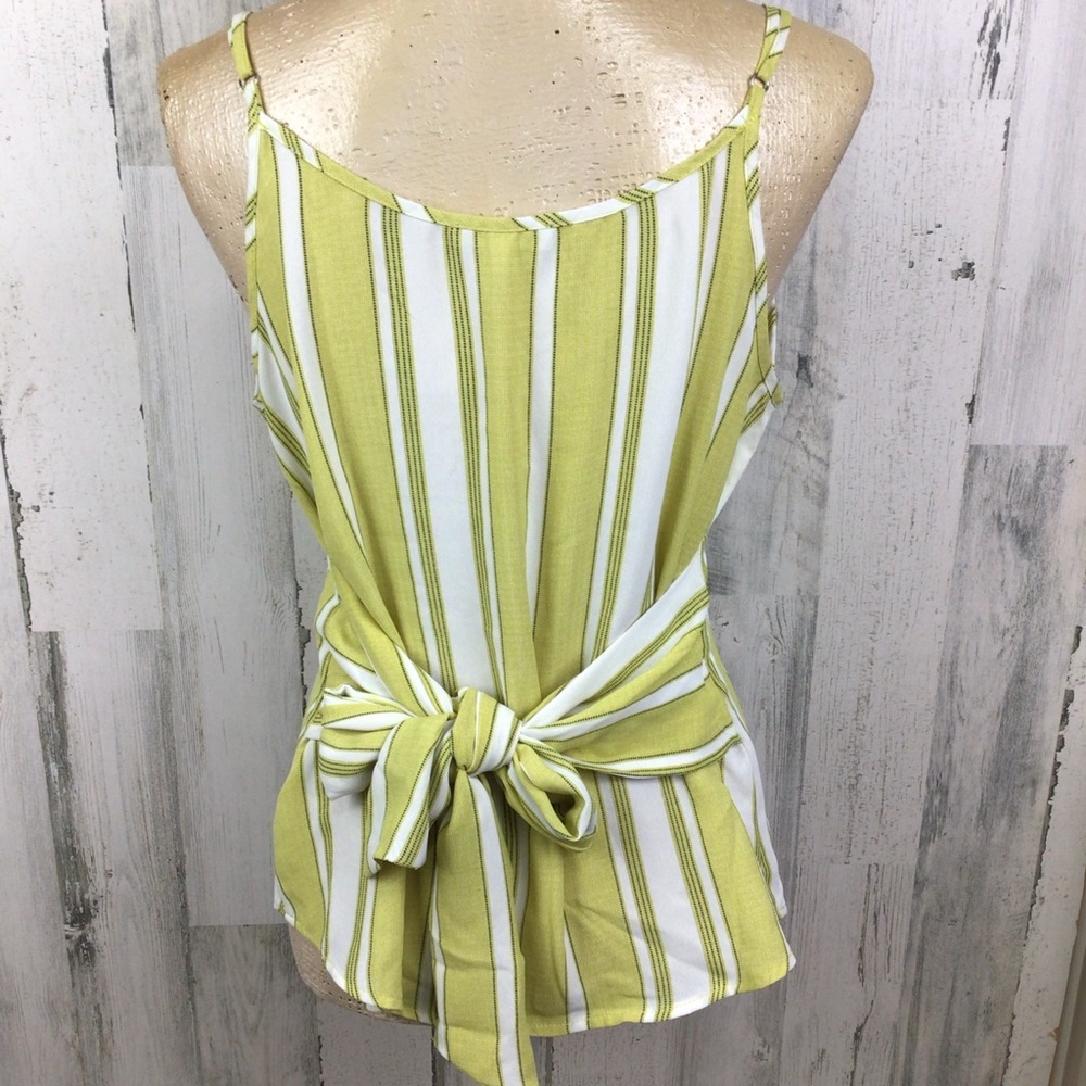 Mine Sleeveless Chiffon spagetti strap Tank Top Blouse Size Small tie Back cute